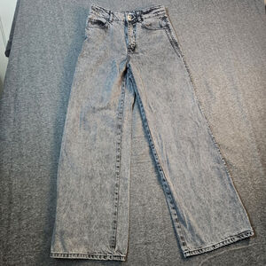 Zara Jeans Women's Sz 6 Gray Wide Leg Mid Rise Jeans